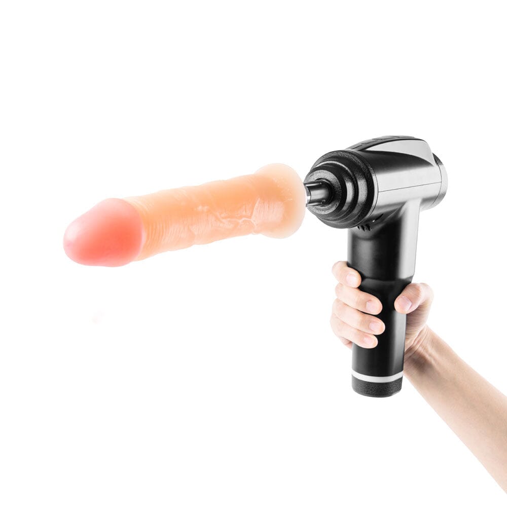 Rechargeable Wireless Handheld Sex Machine With Realistic Dildo Attachment - The Cowgirl Sex Machine