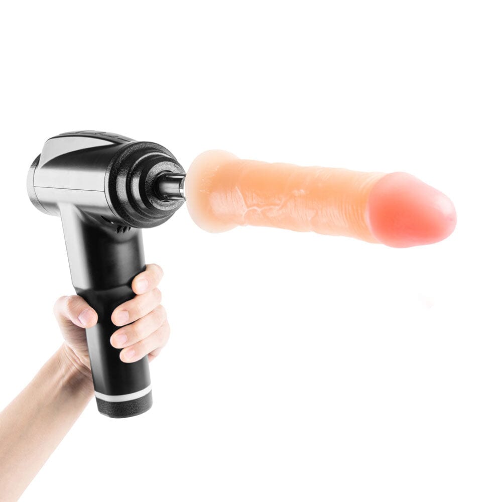 Rechargeable Wireless Handheld Sex Machine With Realistic Dildo Attachment - The Cowgirl Sex Machine