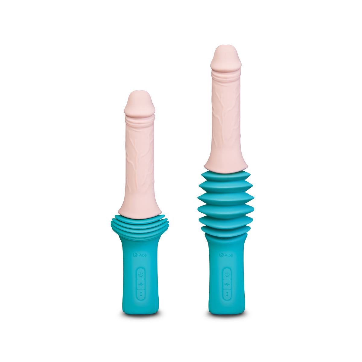 thrusting dildo machine side by side on a white background