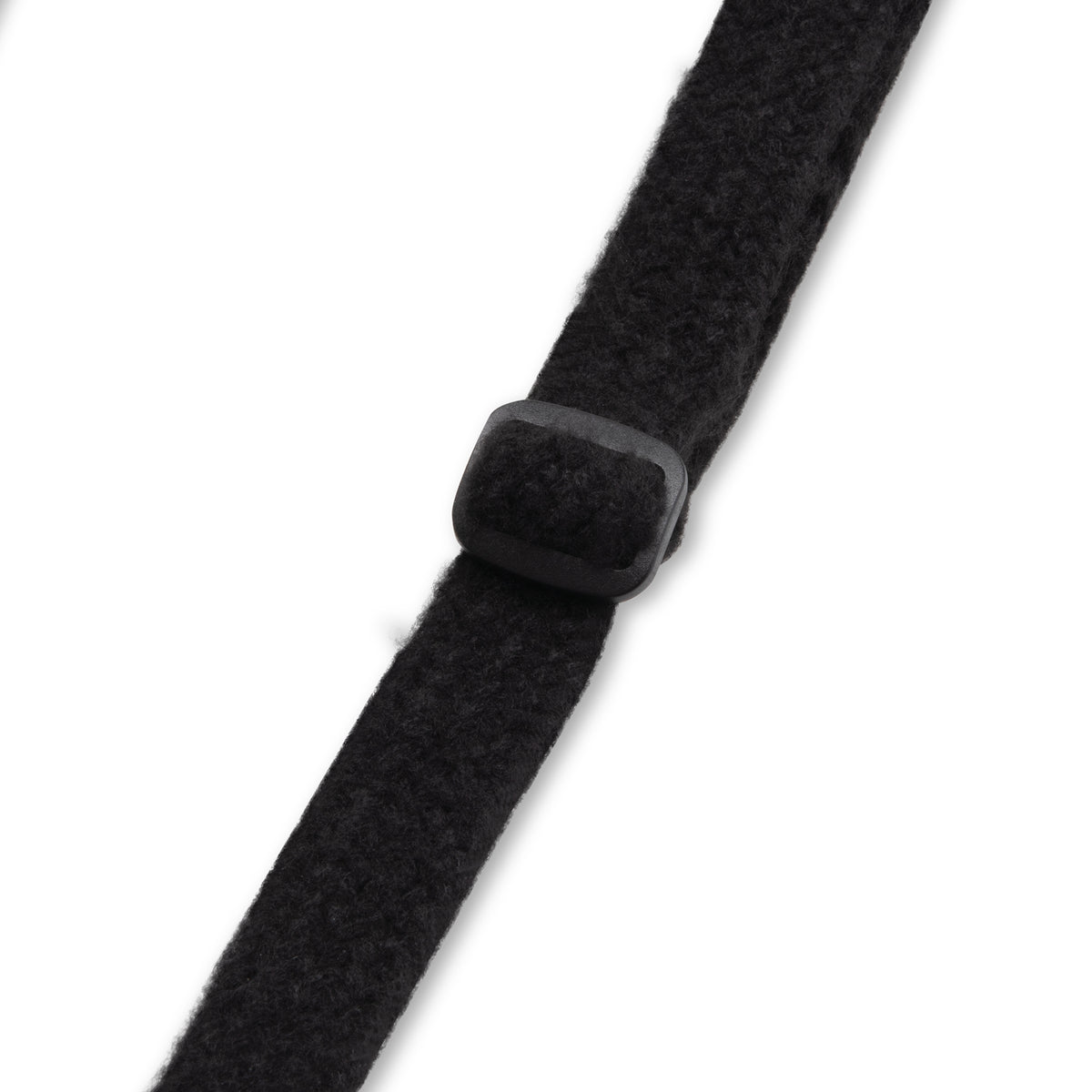 Black strap with a buckle on a white background