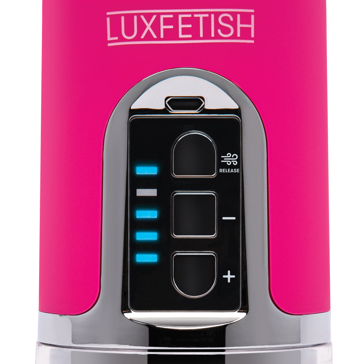 Close-up of the handle interface highlighting the one-touch power button and release valves.