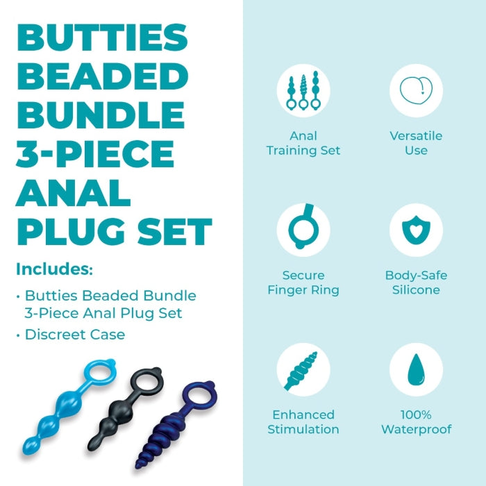 Butties Beaded Bundle 3-Piece Anal Plug Set
