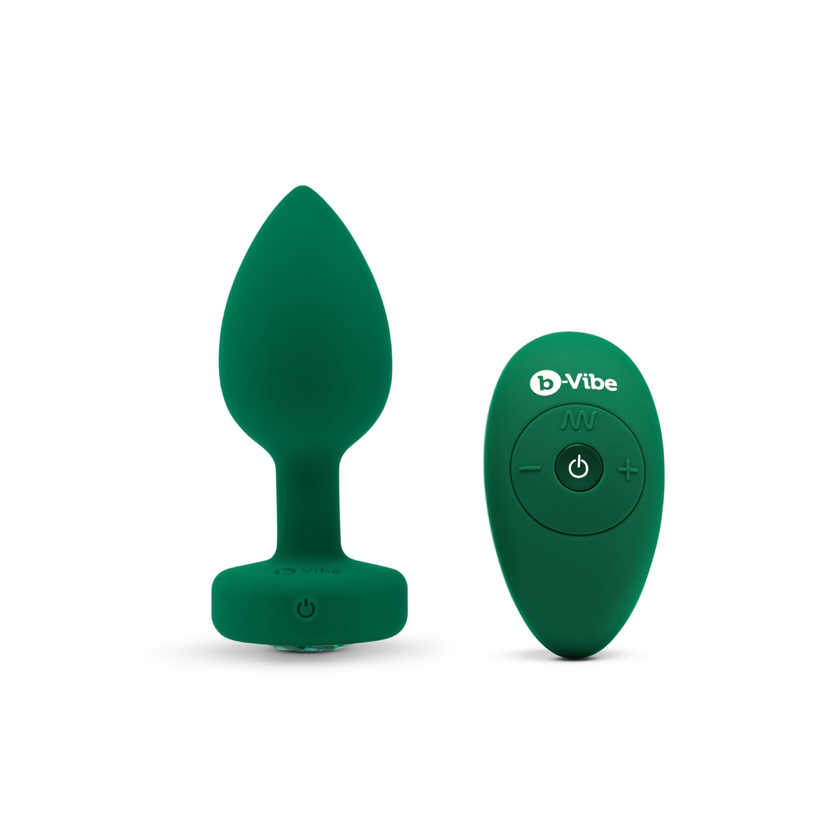 b-Vibe Vibrating Jewel Plug M/L Emerald Green - The Cowgirl Sex Machine