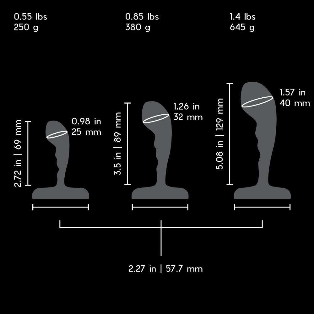 Size and measurements of the b-vibe p-spot training set