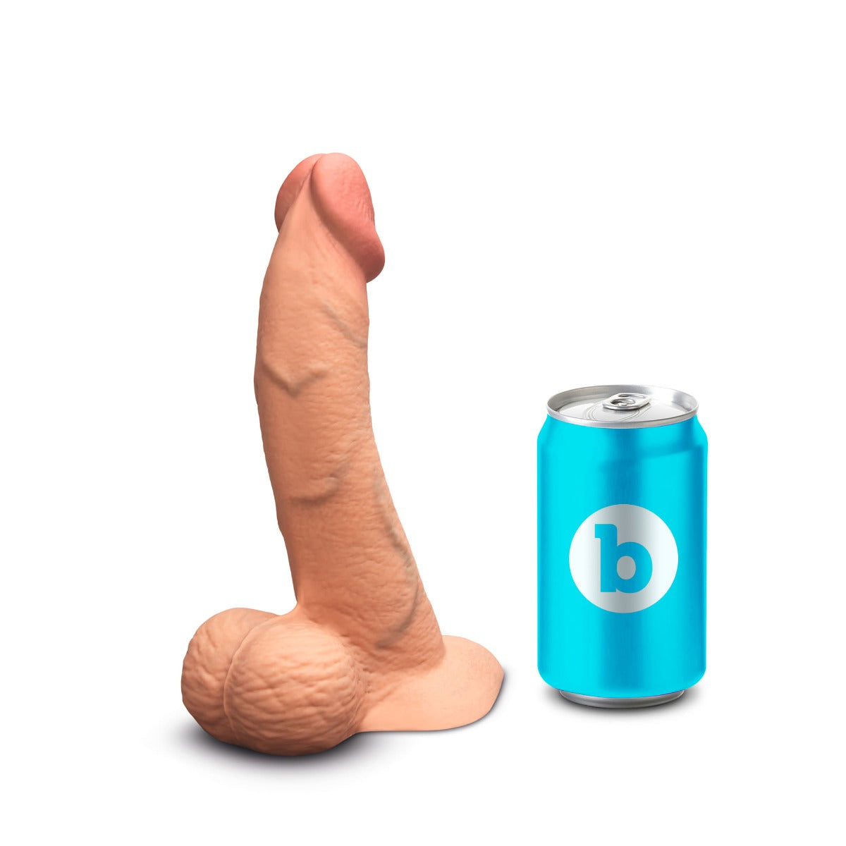 slipskin realistic silicone dildo 8" curvy mocha
