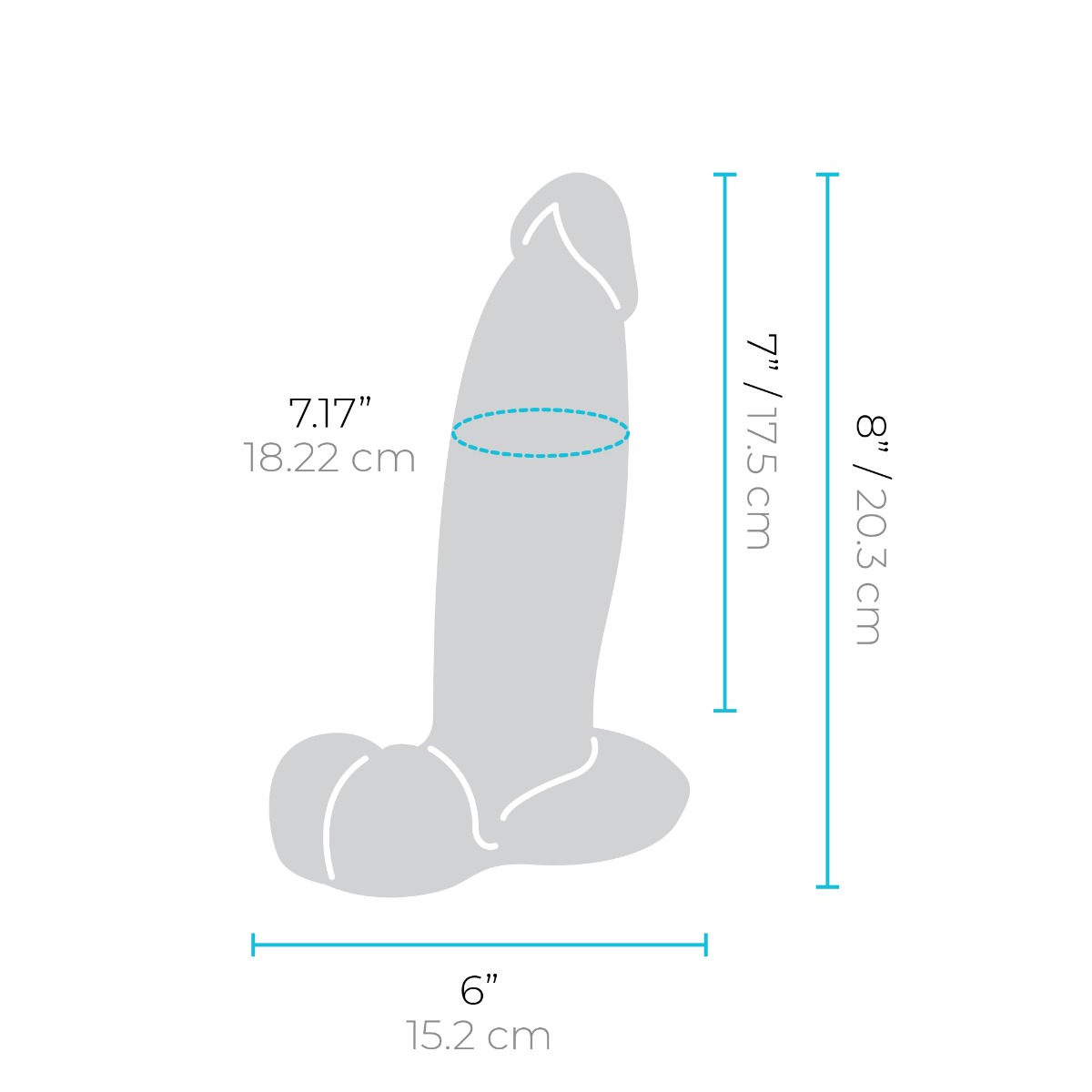 slipskin realistic silicone dildo 8" girthy mocha
