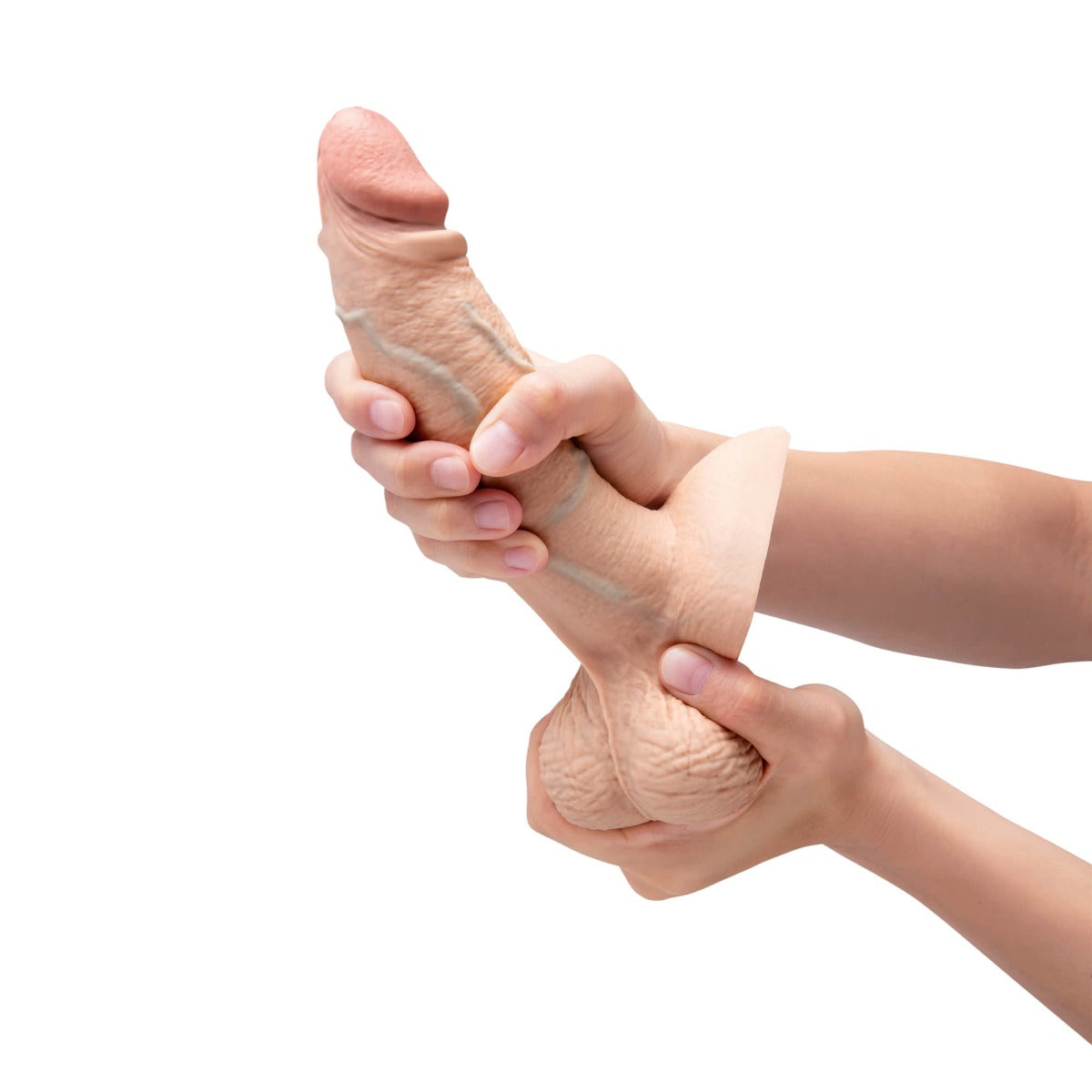 slipskin realistic silicone dildo 7" girthy cream