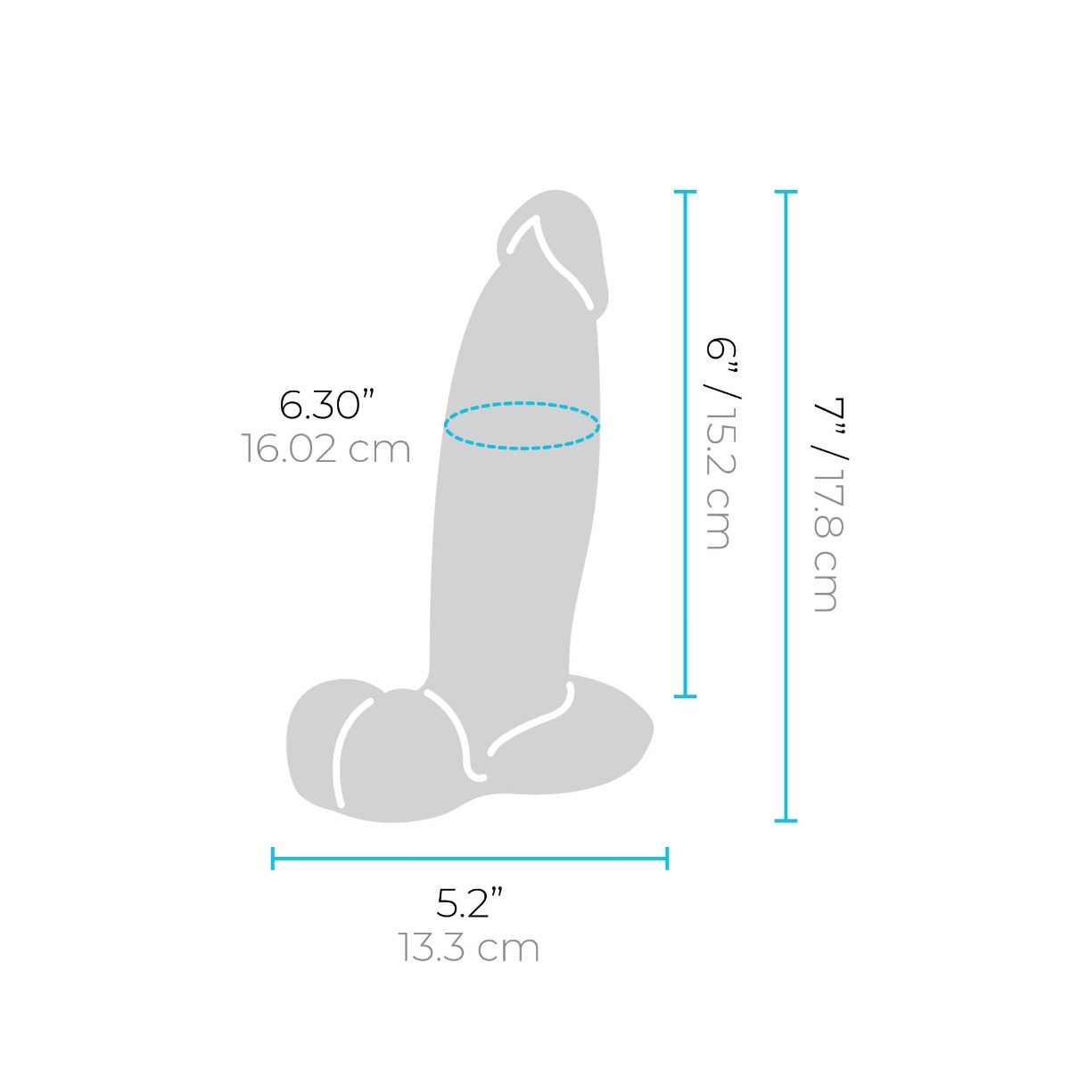 slipskin realistic silicone dildo 7" girthy mocha