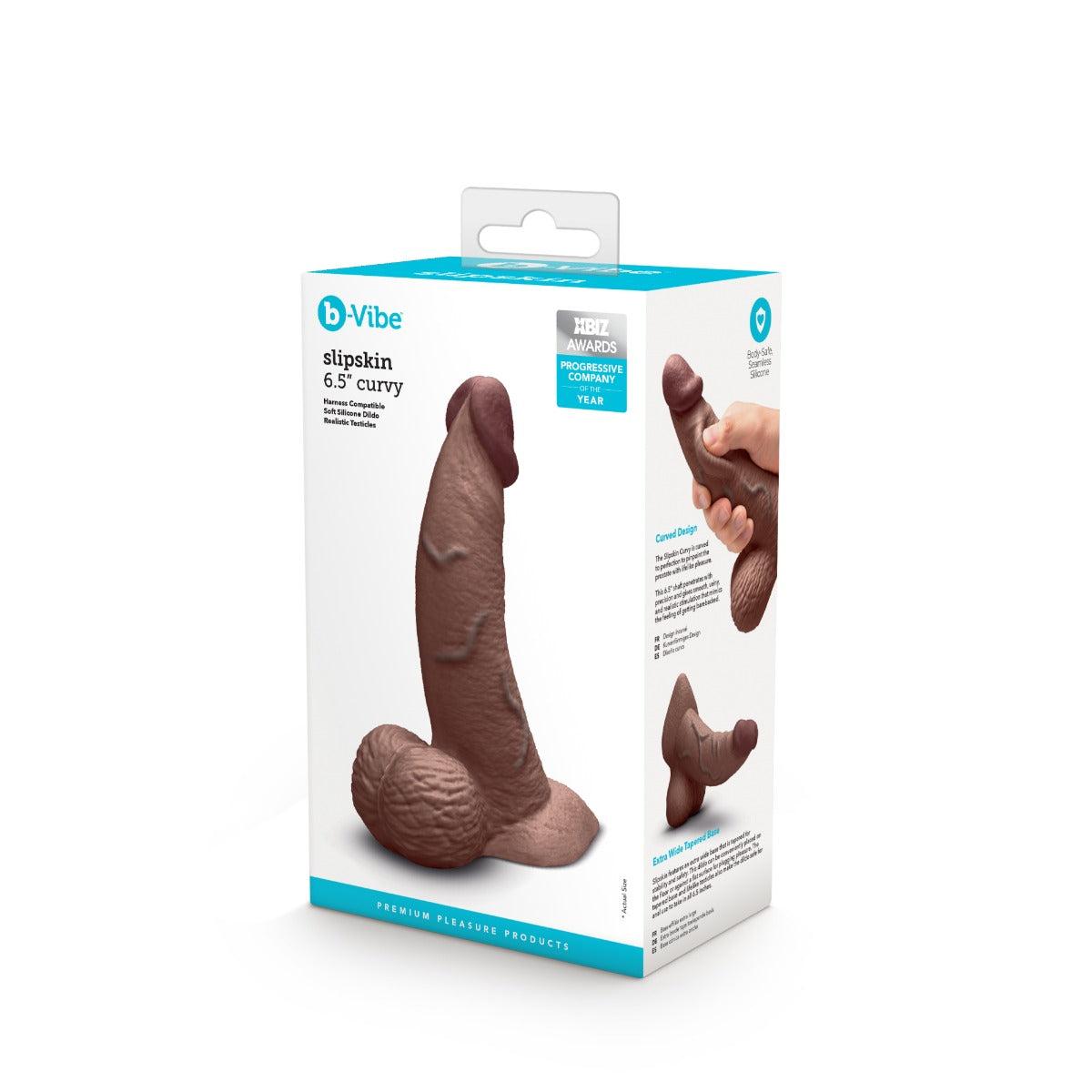 Slipskin Realistic Silicone Dildo - Curvy