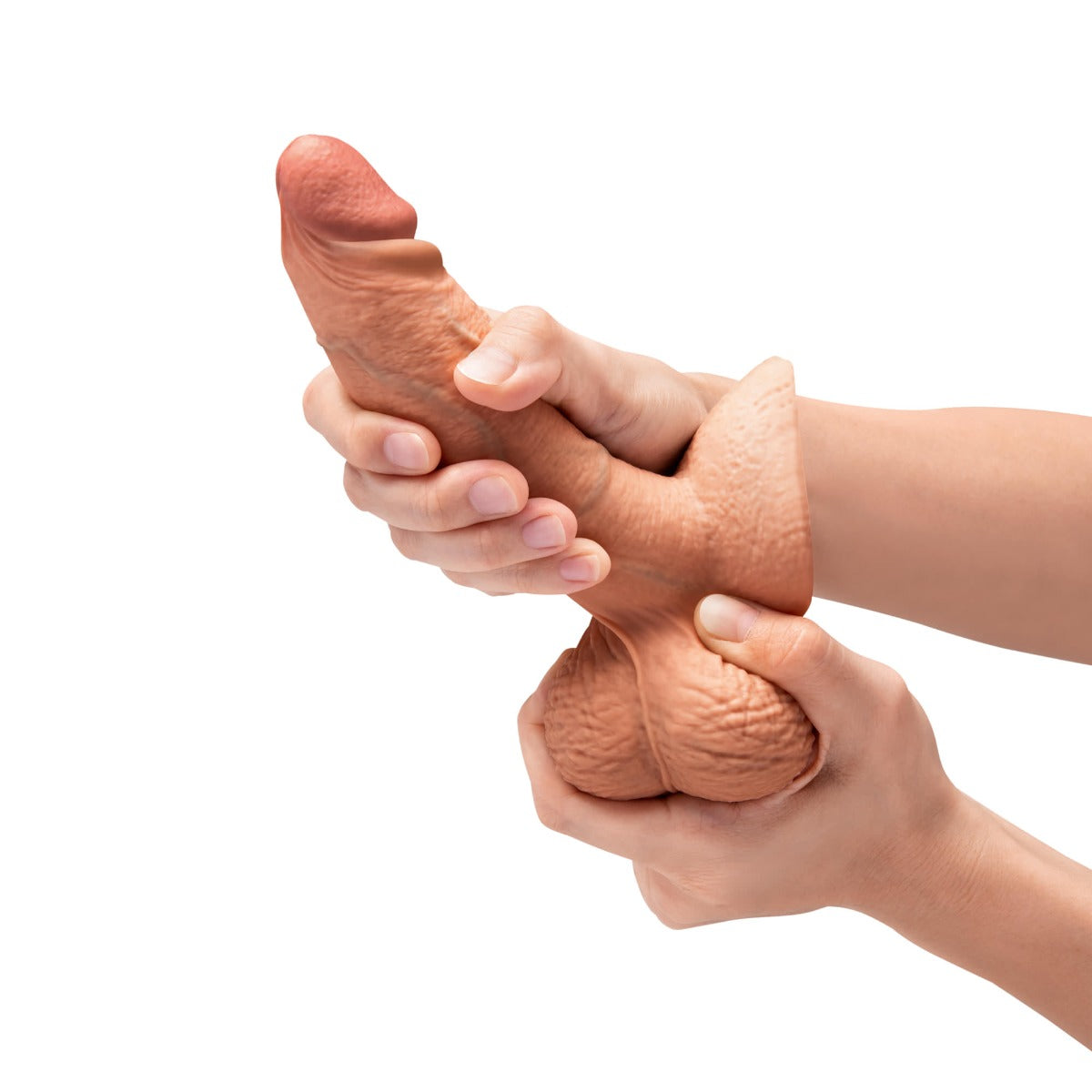 slipskin realistic silicone dildo 6" girthy mocha

