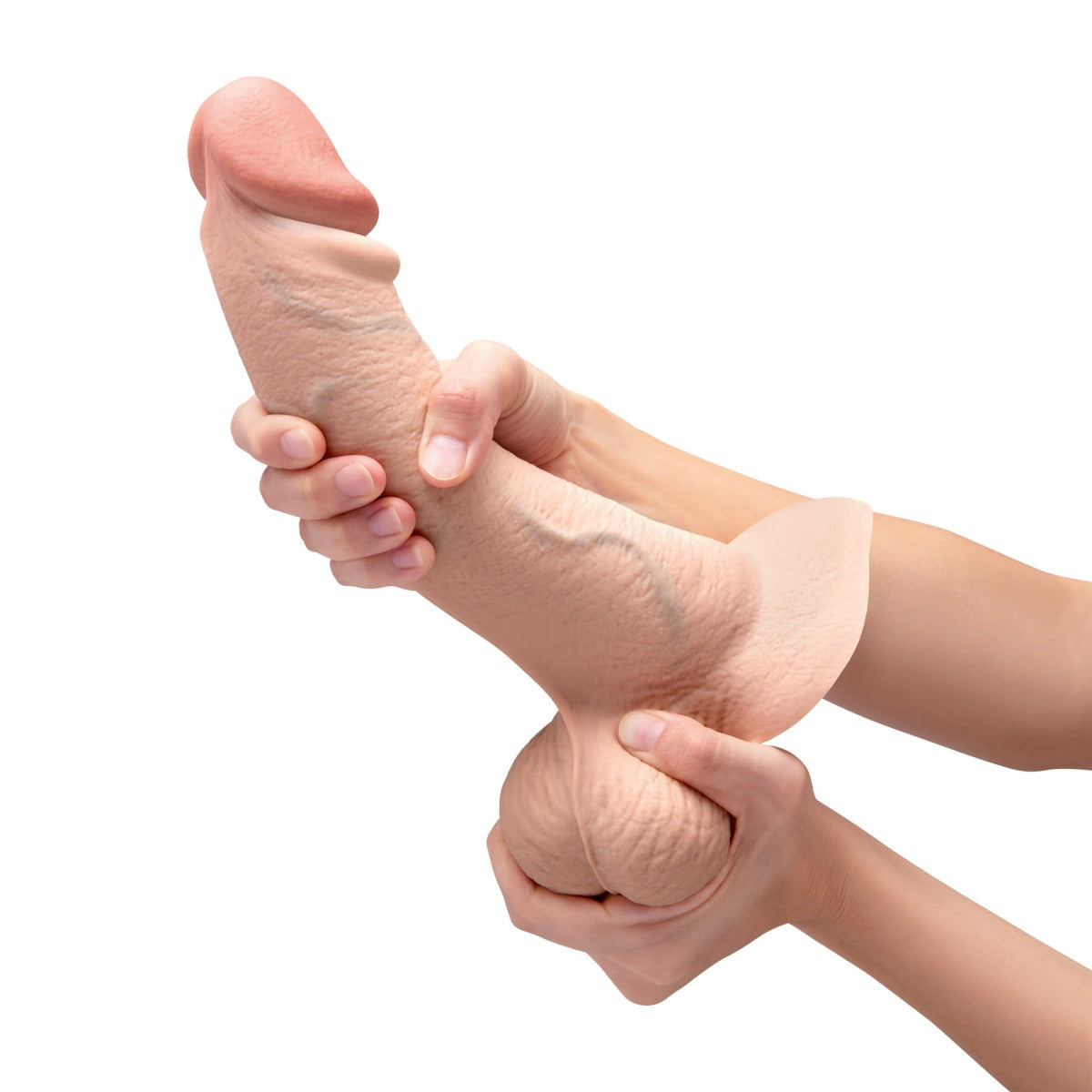 slipskin realistic silicone dildo 10" curvy cream
