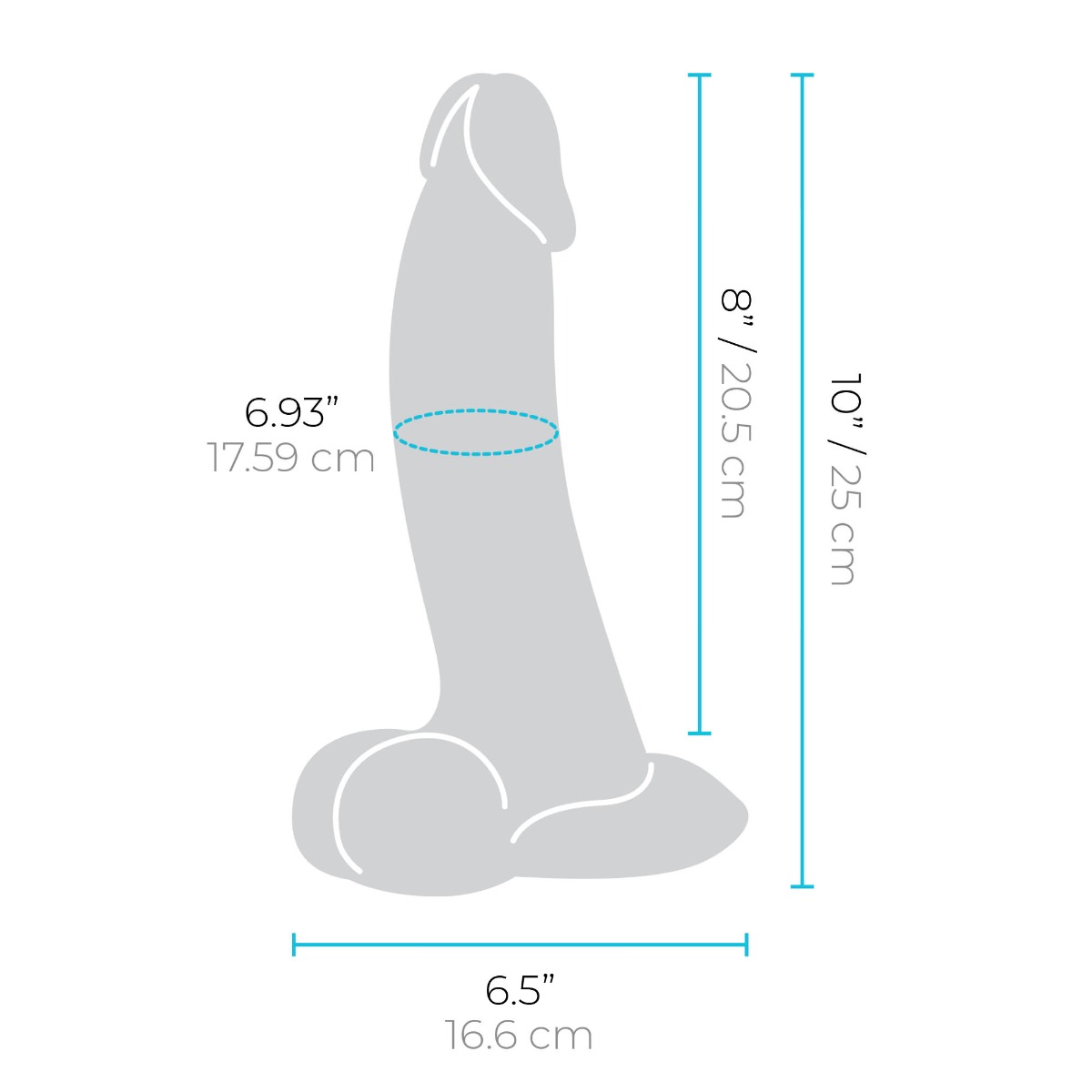 slipskin realistic silicone dildo 10" curvy cream