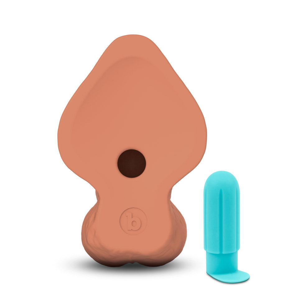 slipskin realistic silicone dildo 10" curvy mocha