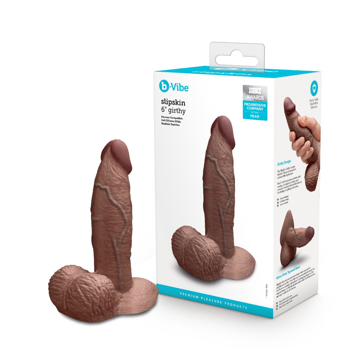 Slipskin Realistic Silicone Dildo - Girthy