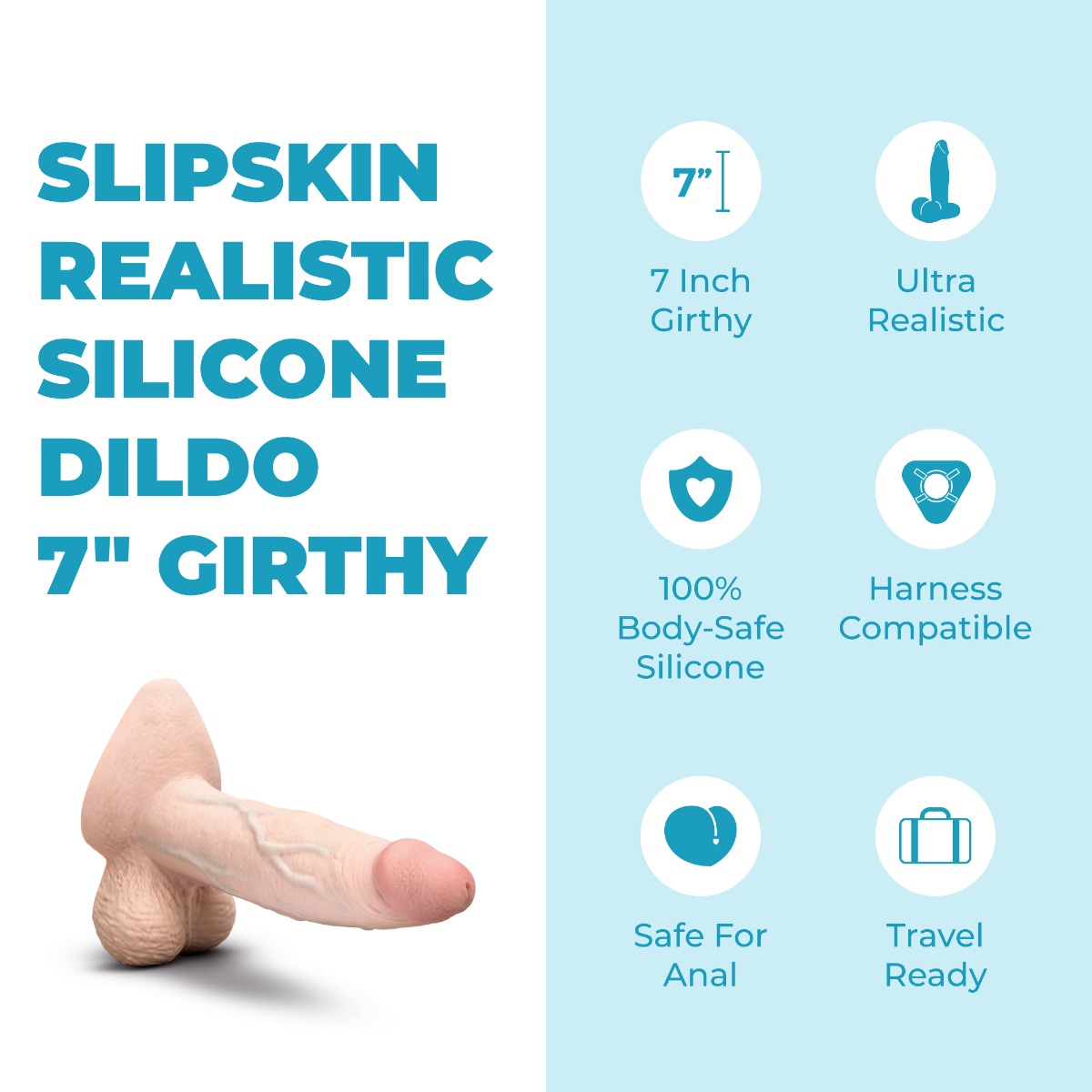 Slipskin Realistic Silicone Dildo - Girthy