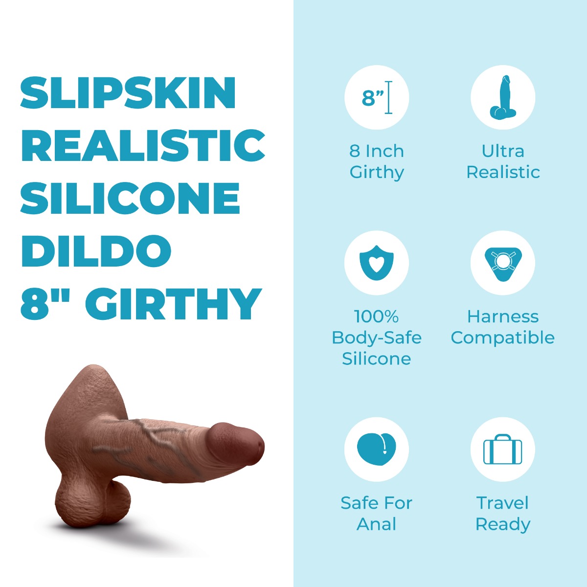 Slipskin Realistic Silicone Dildo - Girthy