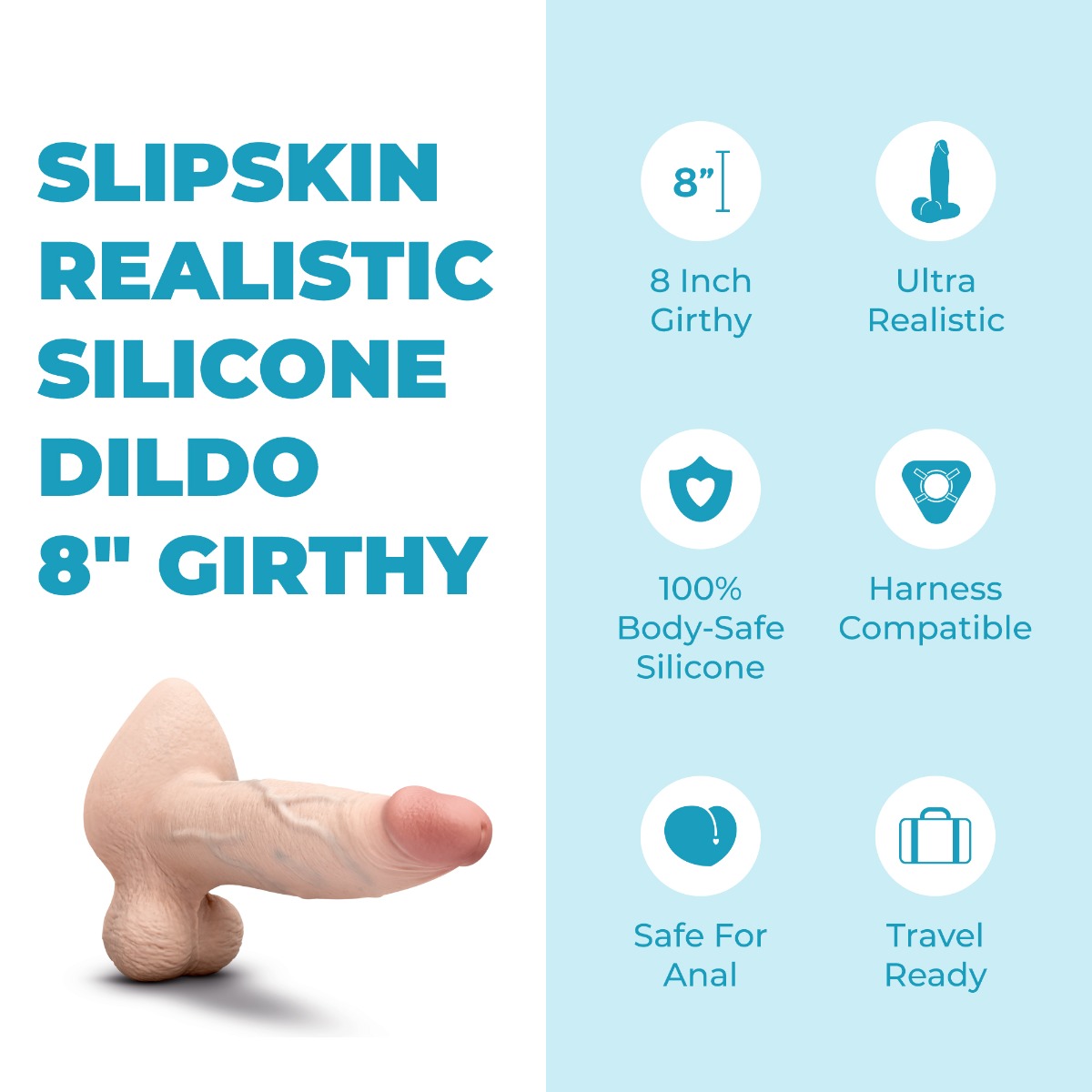 Slipskin Realistic Silicone Dildo - Girthy