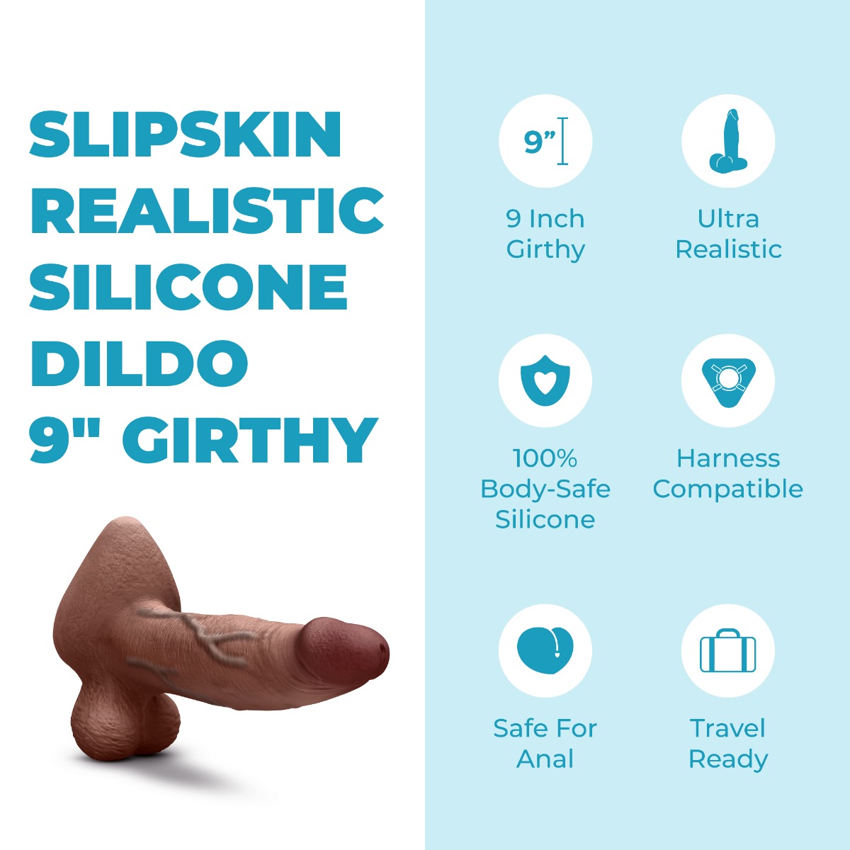 Slipskin Realistic Silicone Dildo - Girthy