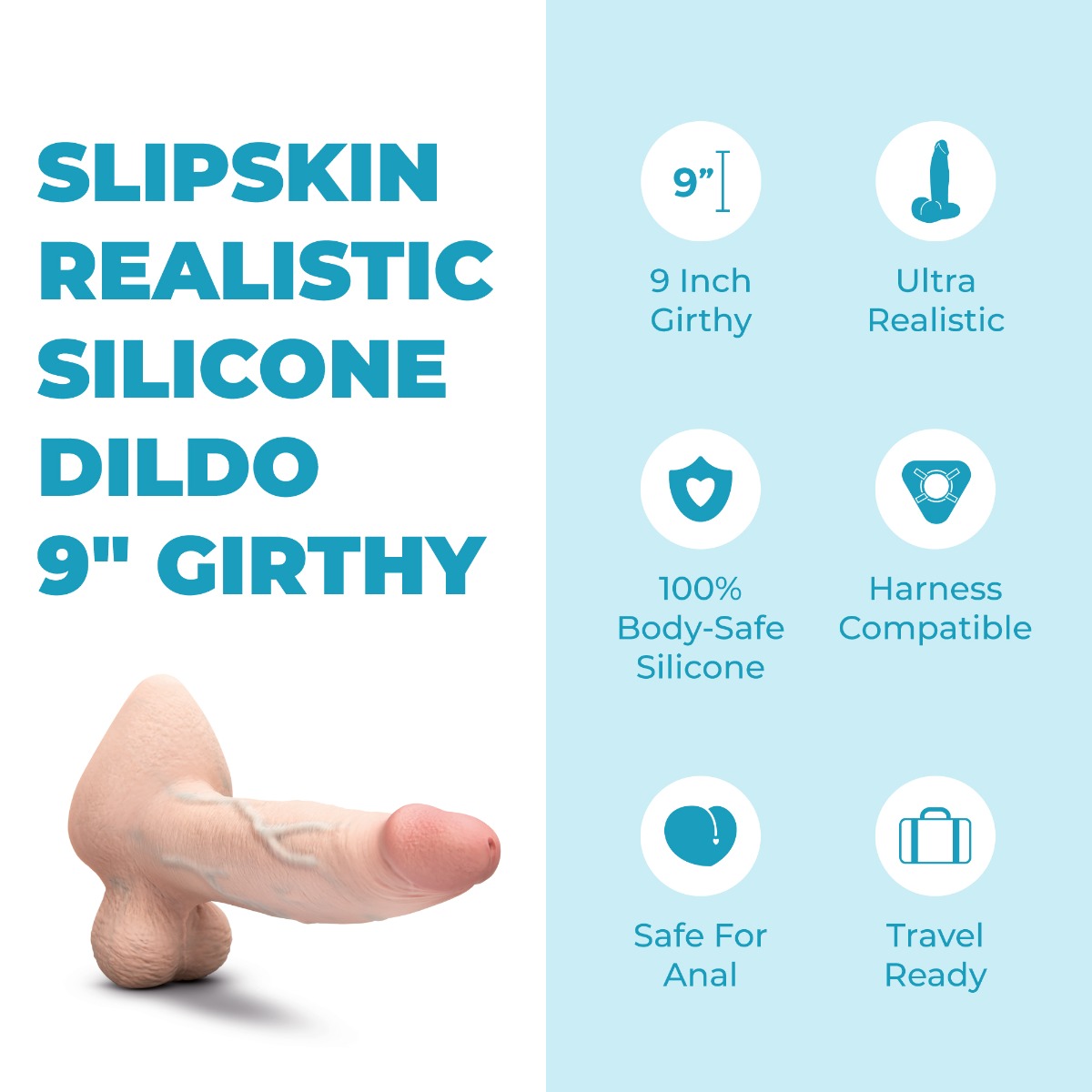 Slipskin Realistic Silicone Dildo - Girthy