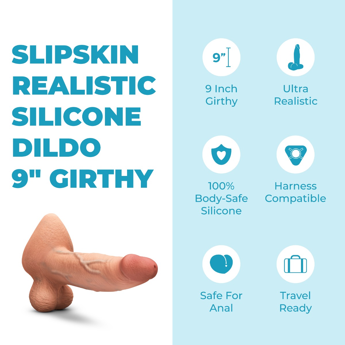 Slipskin Realistic Silicone Dildo - Girthy