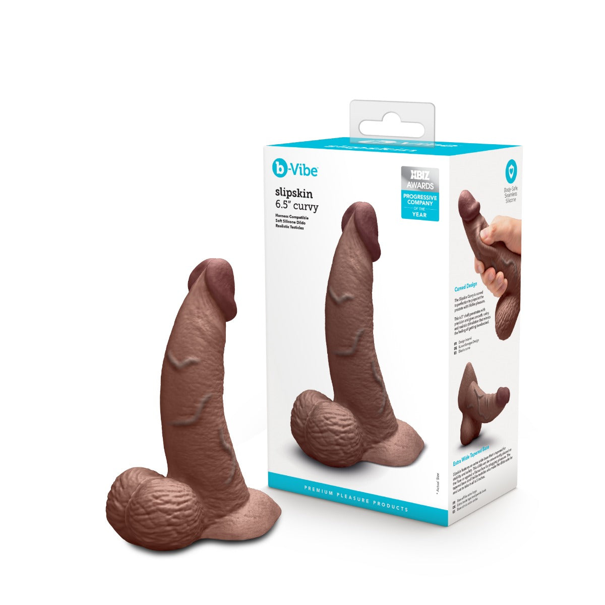 Slipskin Realistic Silicone Dildo - Curvy