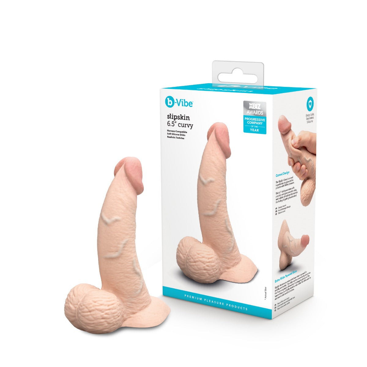 Slipskin Realistic Silicone Dildo - Curvy