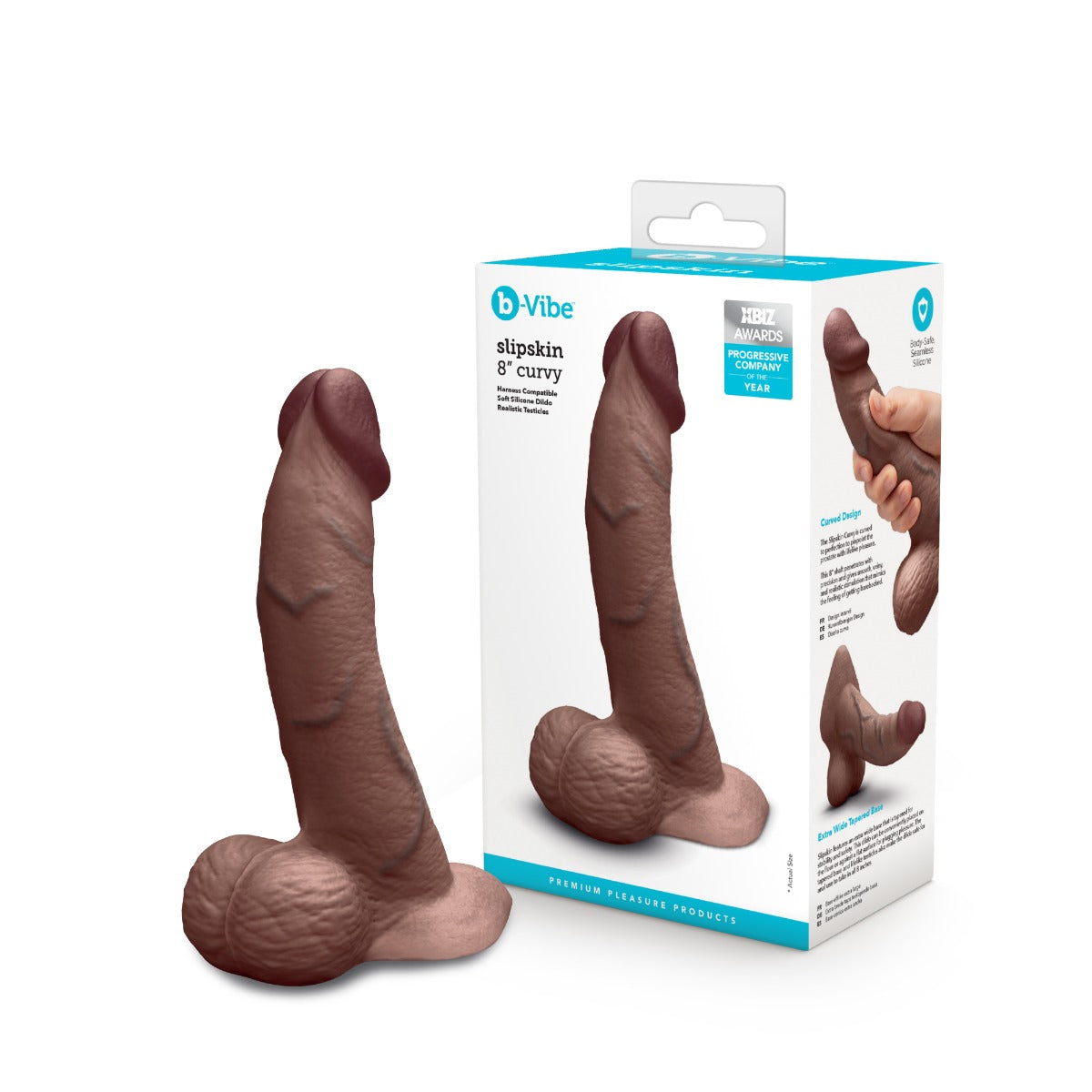 Slipskin Realistic Silicone Dildo - Curvy