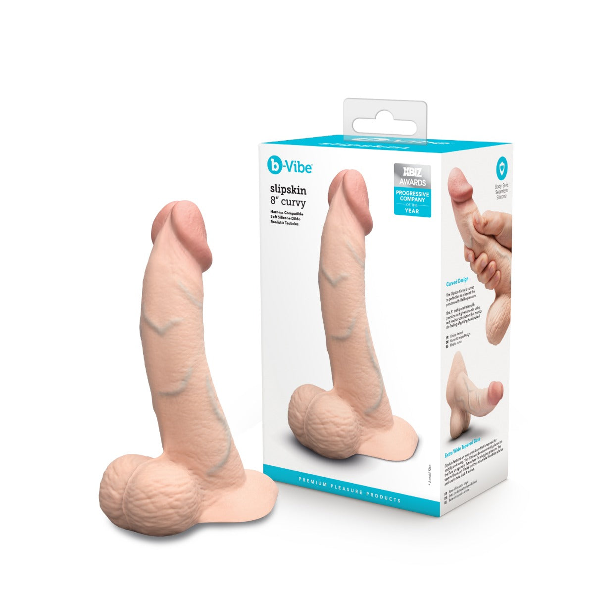 Slipskin Realistic Silicone Dildo - Curvy