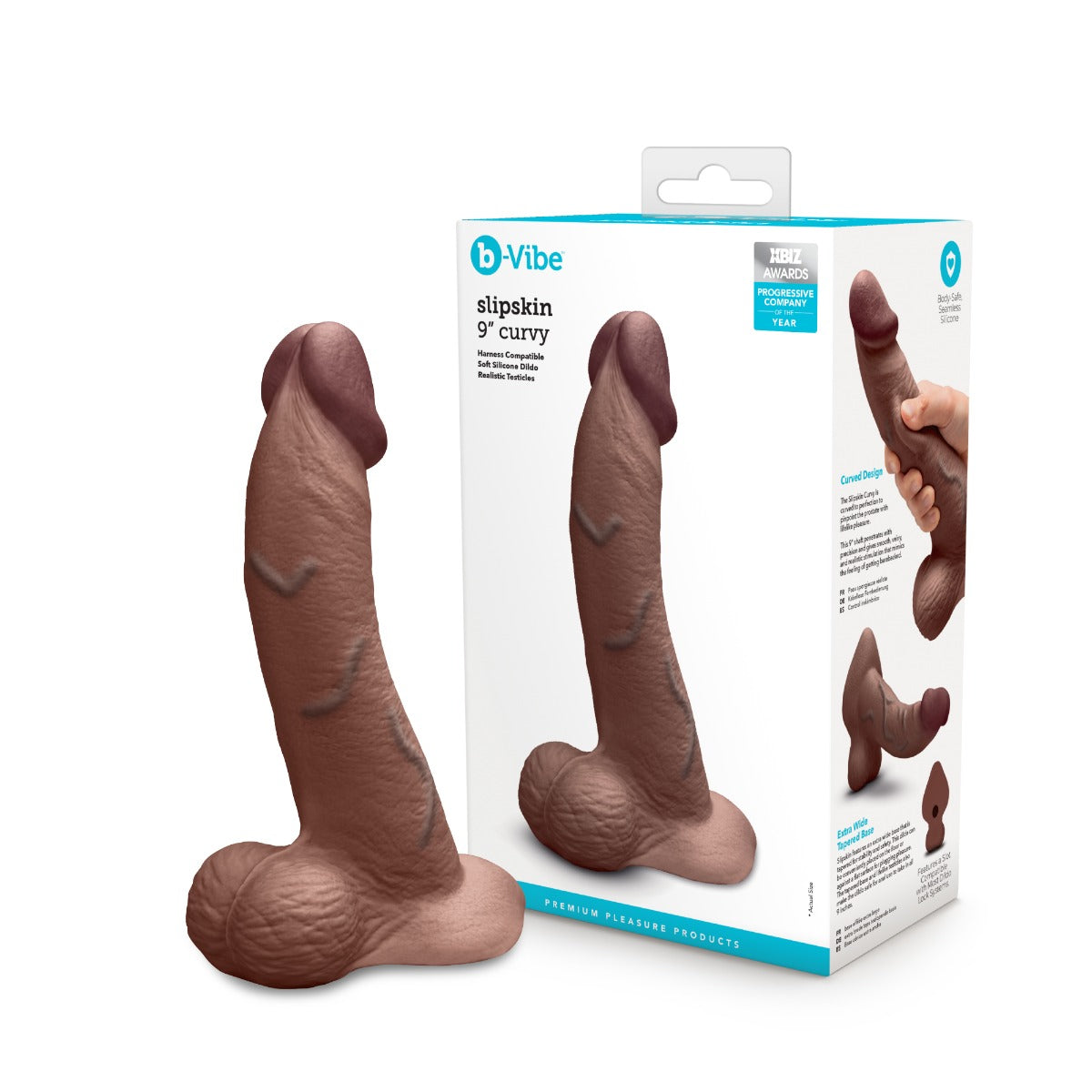 Slipskin Realistic Silicone Dildo - Curvy