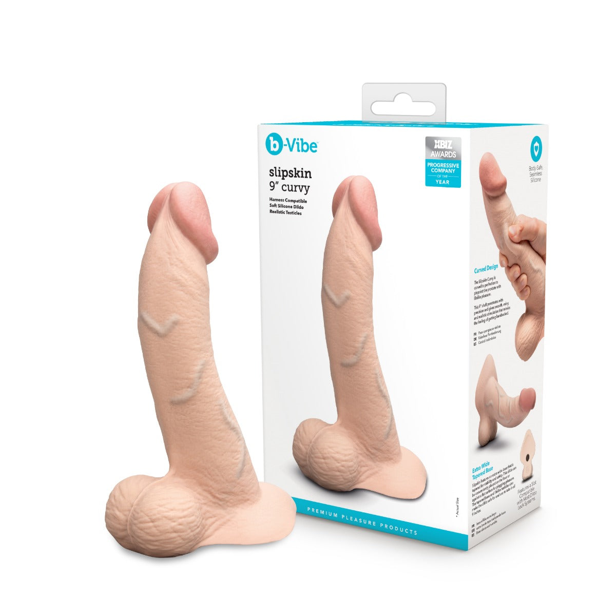Slipskin Realistic Silicone Dildo - Curvy