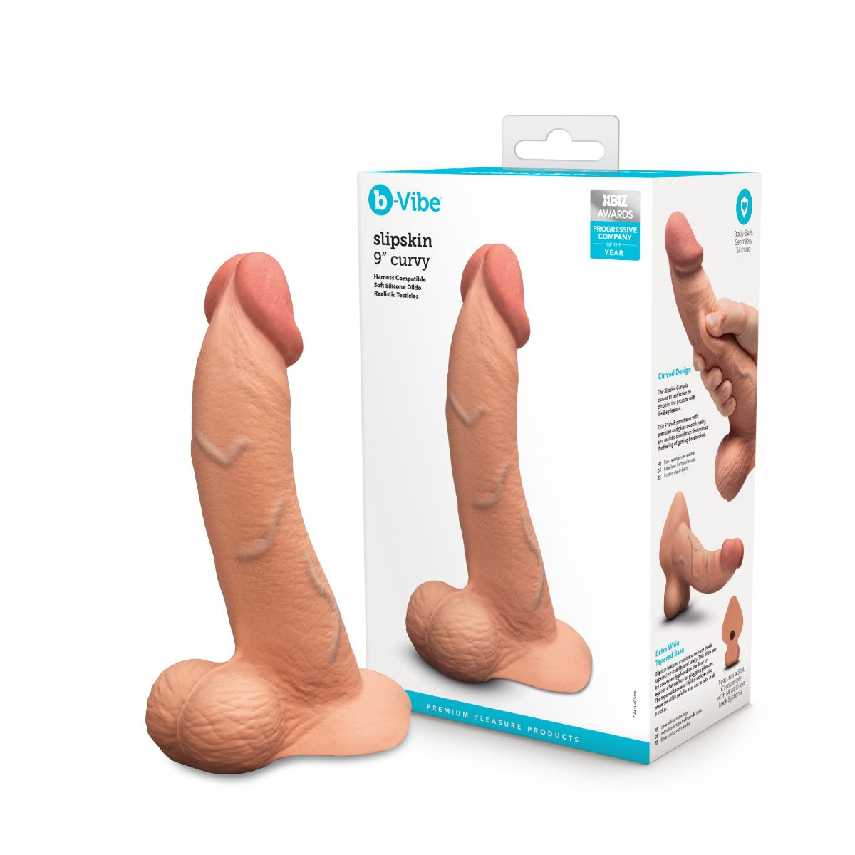 Slipskin Realistic Silicone Dildo - Curvy