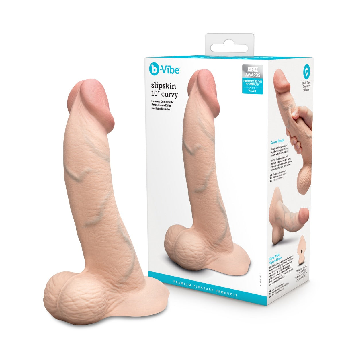 Slipskin Realistic Silicone Dildo - Curvy