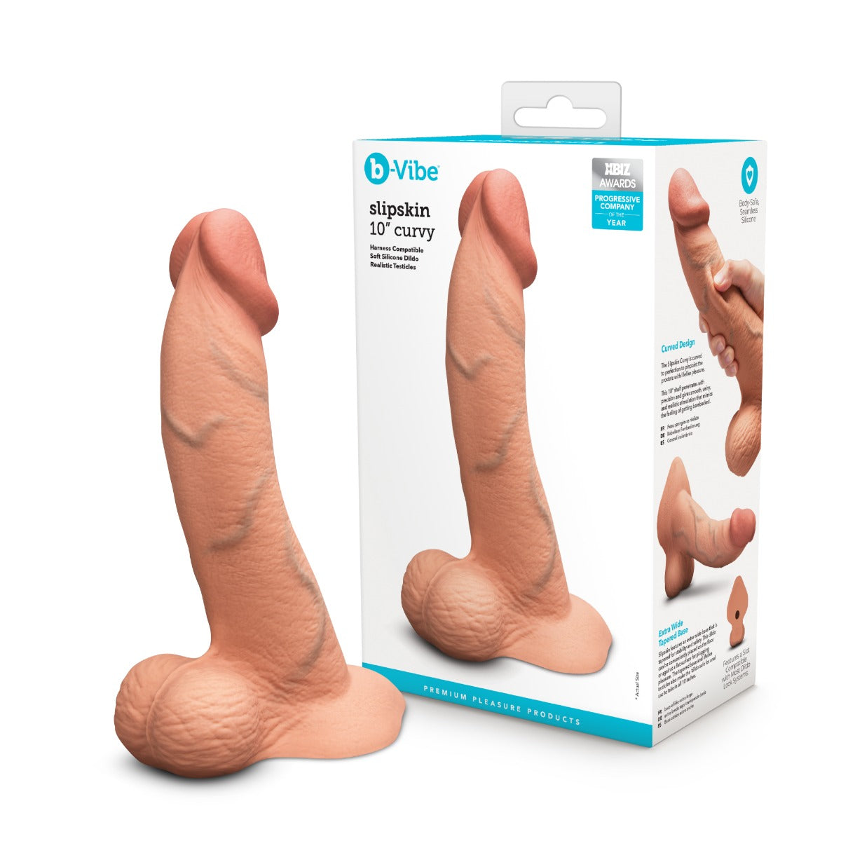 Slipskin Realistic Silicone Dildo - Curvy