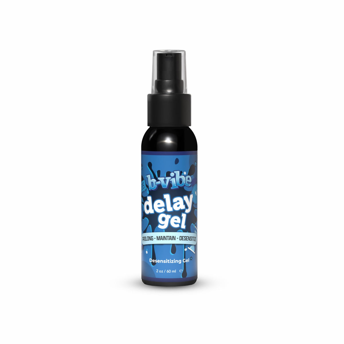 B-Vibe delay gel spray bottle on a white background