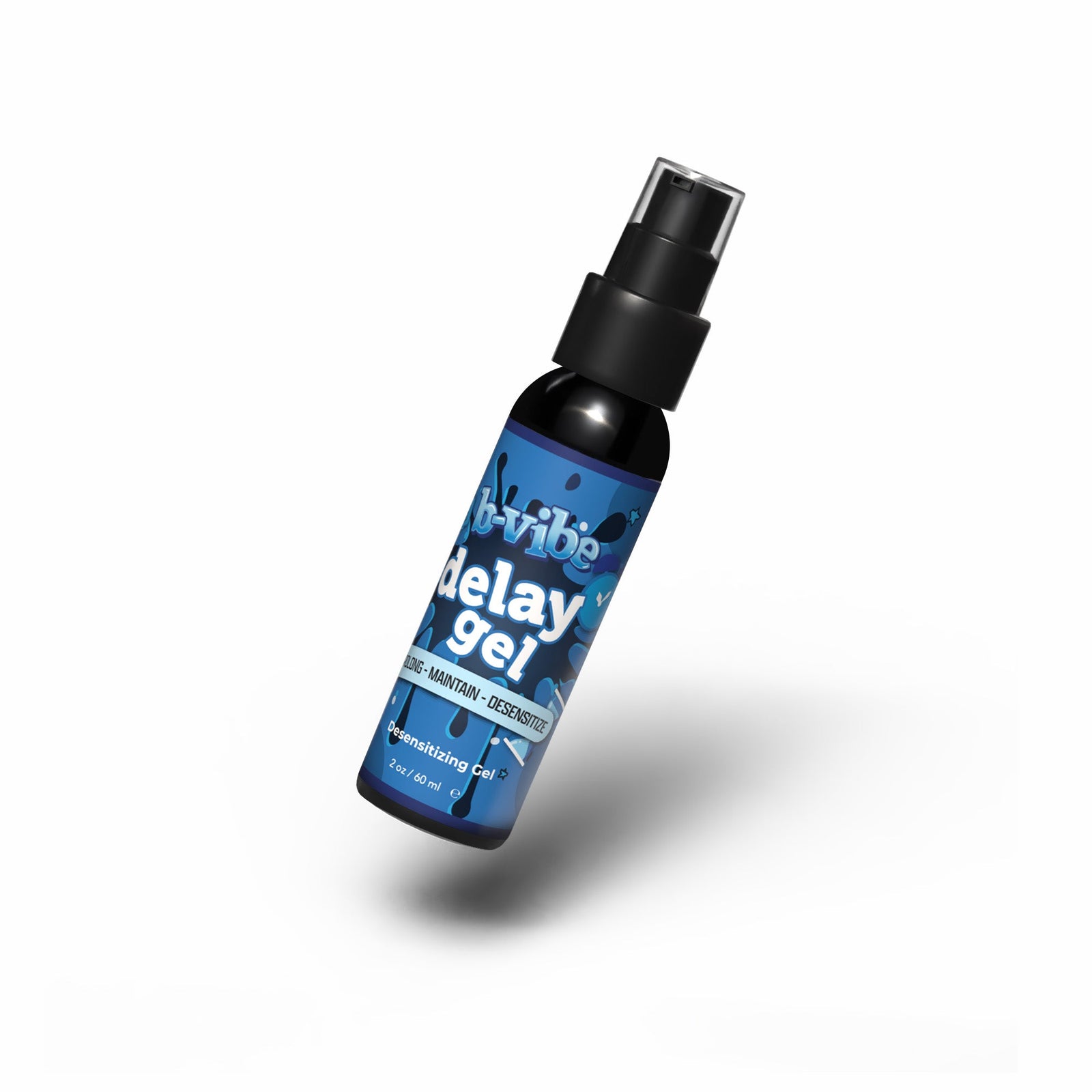 B-Vibe delay gel spray bottle on a white background