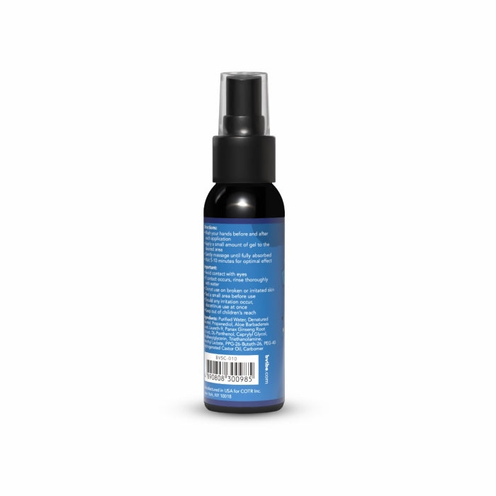 B-Vibe delay gel spray bottle on a white background