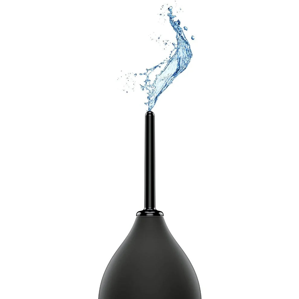 Impulse Small Anal Douche with water splash on a white background