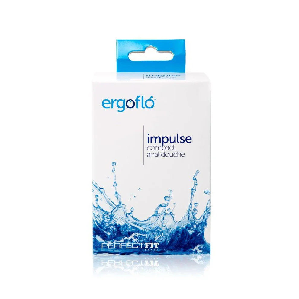 Ergoflo impulse compact anal douche packaging on a white background