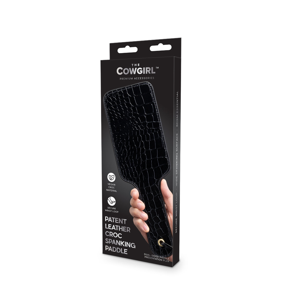 Cowgirl Patent Leather Croc Dual-Sided Spanking Paddle