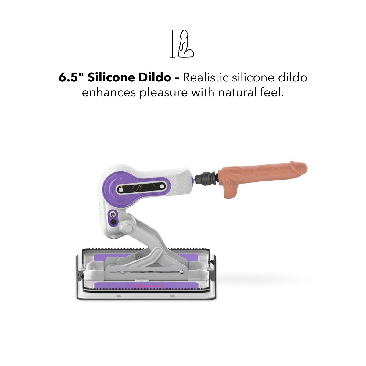 Side profile of the machine showing the 7cm thrusting distance range.