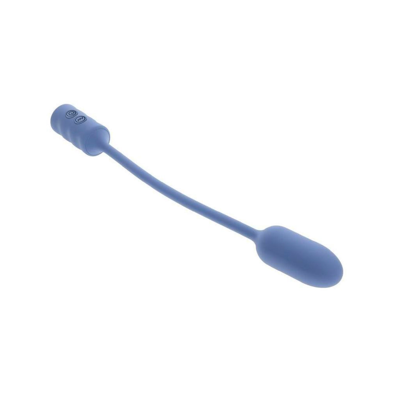Hero view of the blue Gender X Egg-Streme Vibrator highlighting the chunky egg profile and bendable stem.