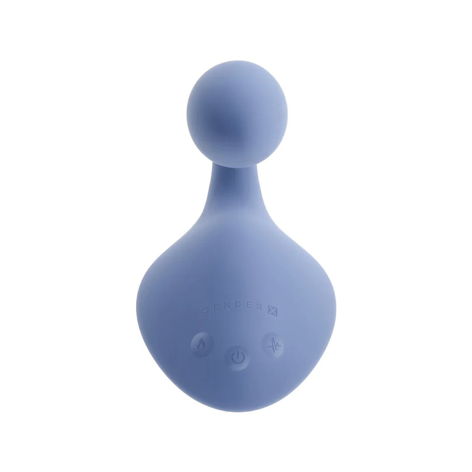Gender X Shifting Gears blue silicone grind pad vibrator with curved heated shaft and wide straddle base