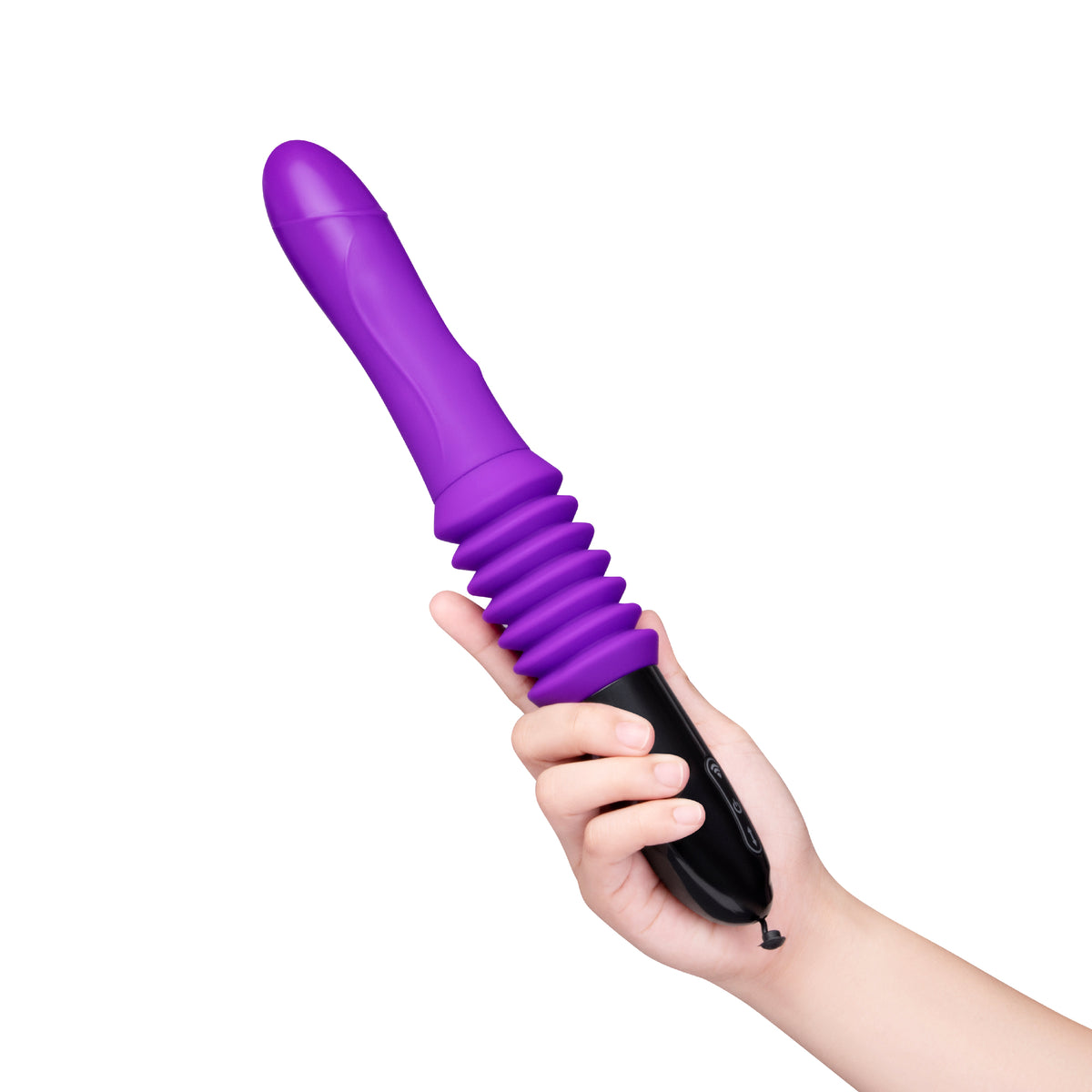 In-hand view showing the compact scale of the detached thrusting machine