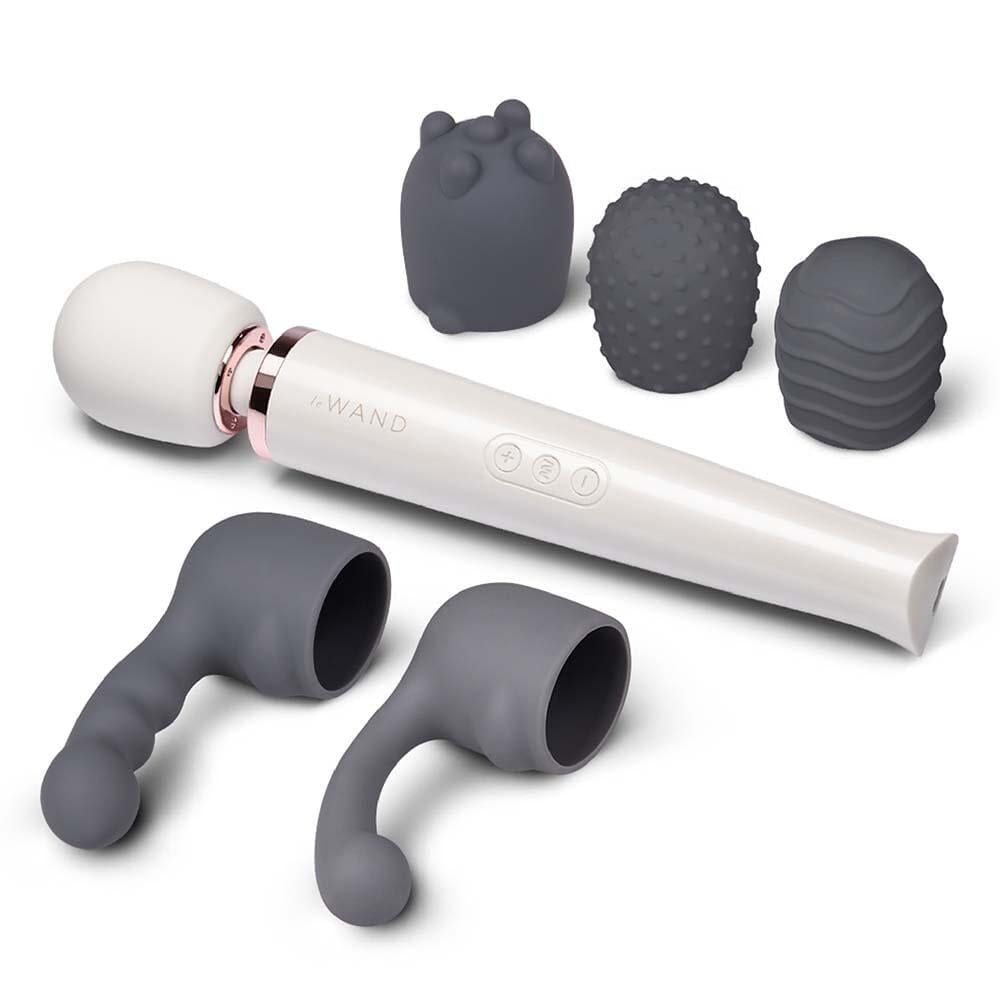 Le Wand OG Complete Pleasure Set Pearl White - The Cowgirl Sex Machine