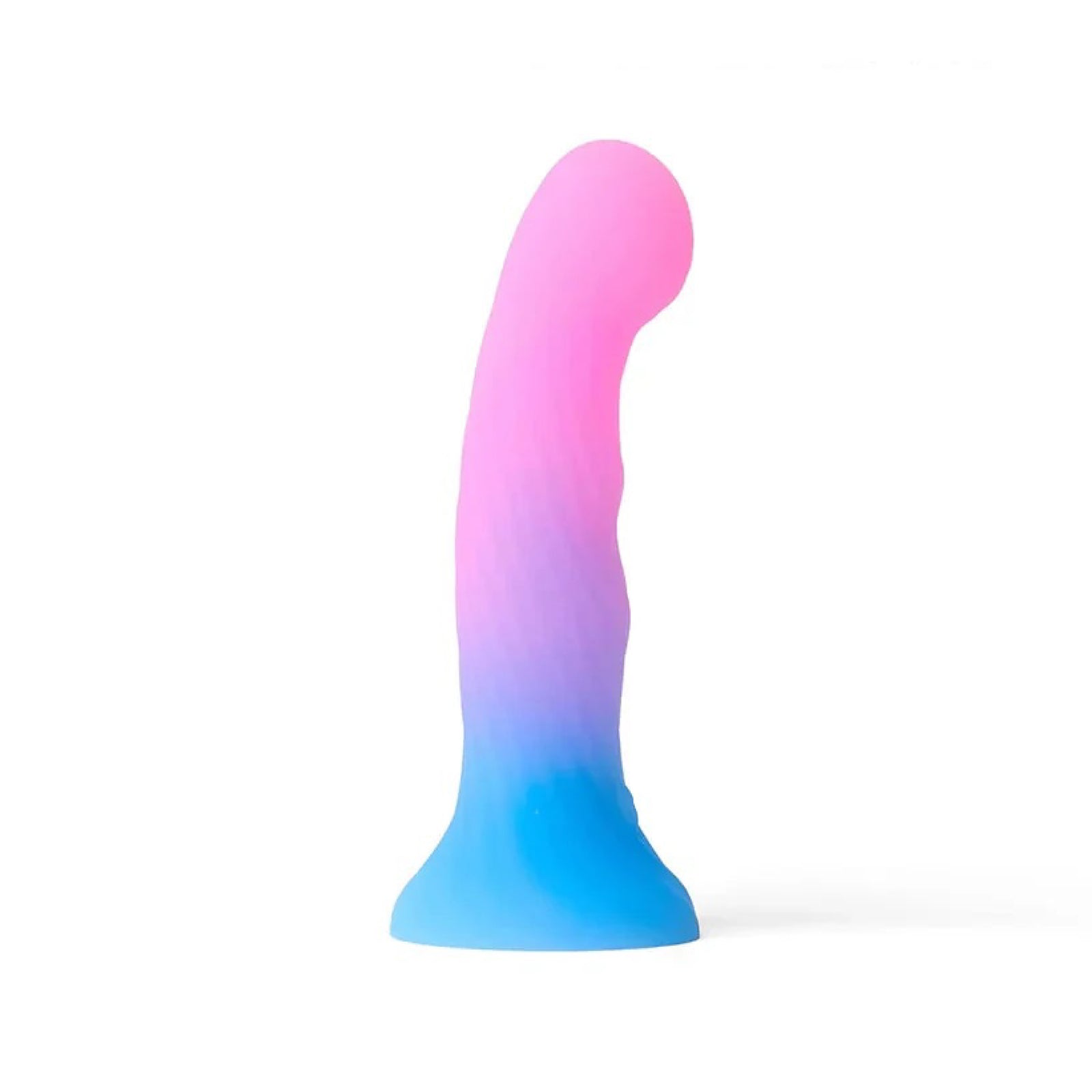 Love to Love Dildo LED Candy Loop standing upright on its blue suction cup base