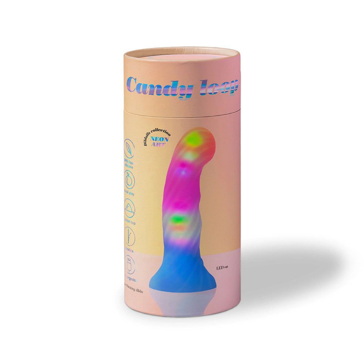 Cylindrical packaging box for Love to Love Dildolls Candy Loop 39 LED Gradient Modes Dildo