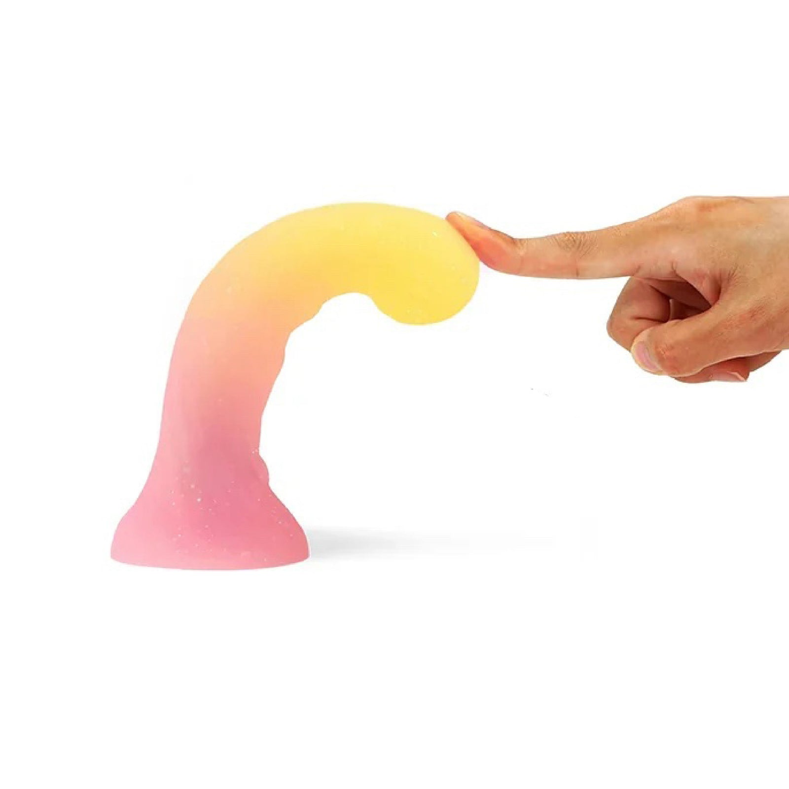 Love to Love Dildo LED Sugar Bomb standing upright on its pink suction cup base