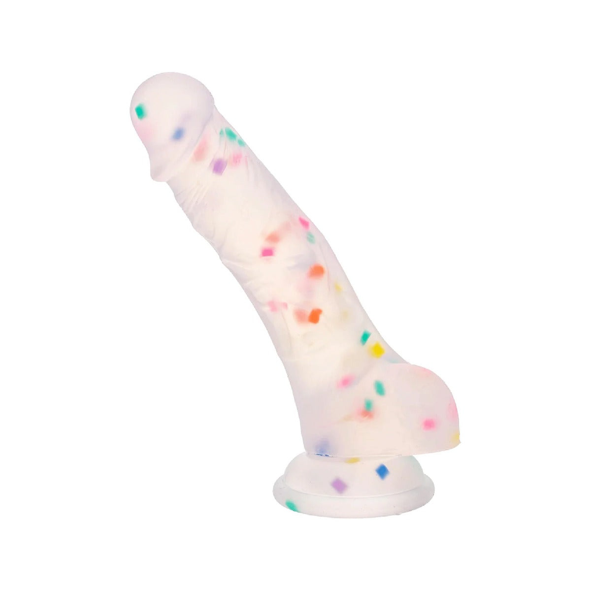 6" Party Boy Silicone Studs Dong with Suction Cup on a white background