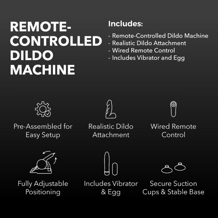 Remote-Controlled Sex Machine With Realistic Dildo Attachment Plus Vibrating Accessories - The Cowgirl Sex Machine