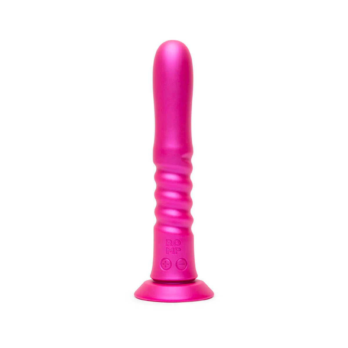 ROMP Jiggle Rechargeable Silicone Thrusting Vibrating Dildo with Suction Cup